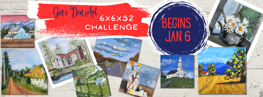 LP Gin's 6x6 Acrylic Painting Challenge 6X6 AD Facebook Cover
