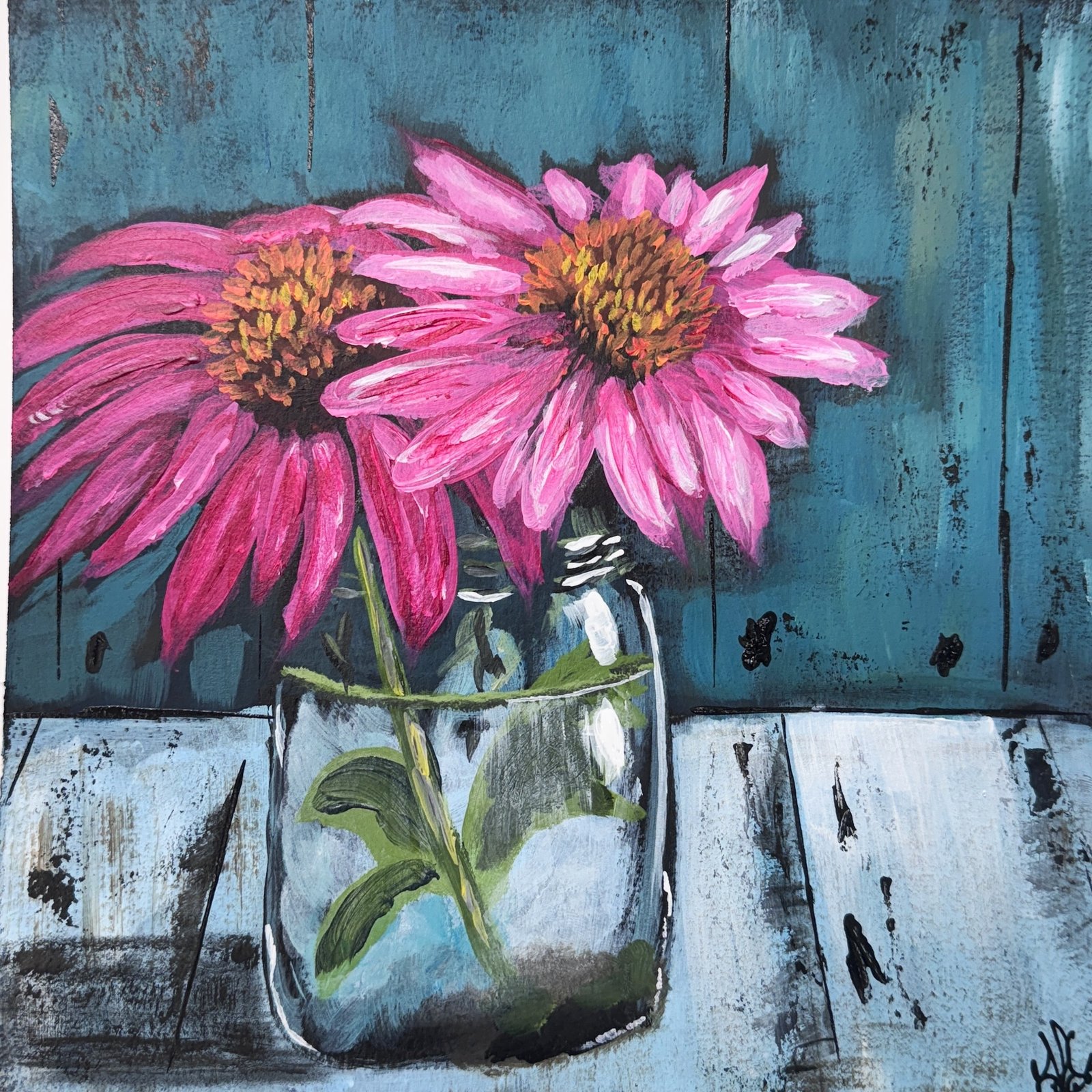 Coneflowers In Mason Jar Copy